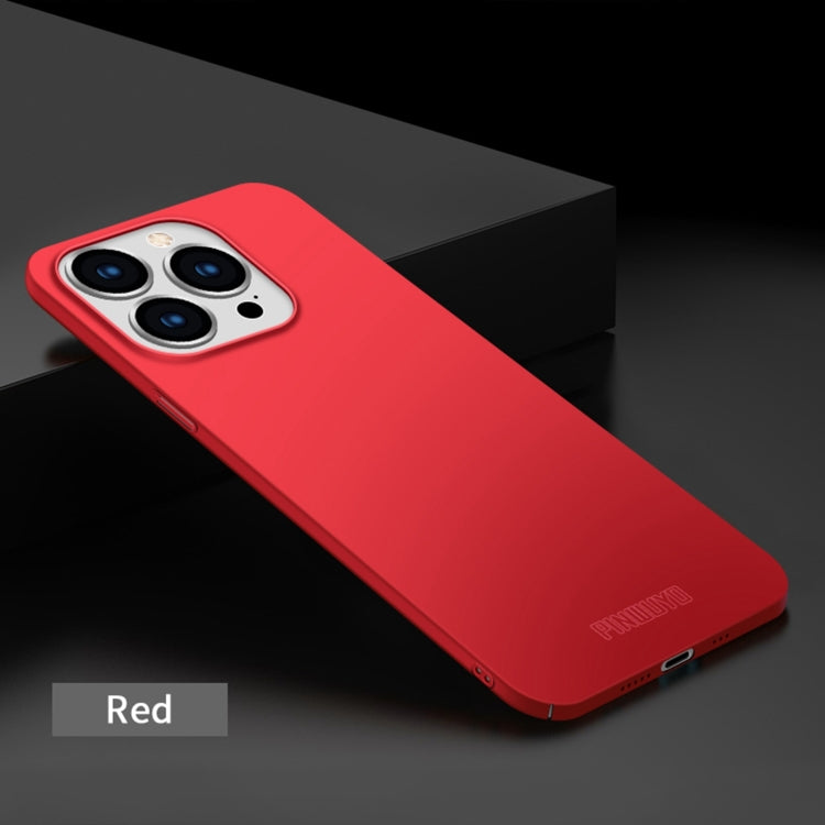 For iPhone 15 Pro PINWUYO Micro-Frosted PC Ultra-thin Hard Phone Case with Magsafe Magnetic Ring(Red) - HoMEdemic™ 