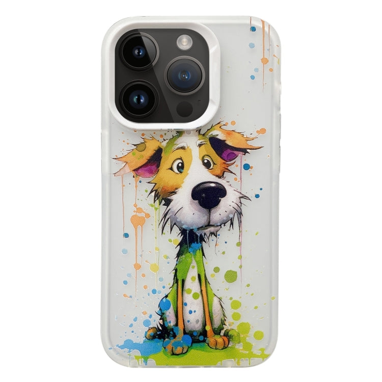 For iPhone 15 Pro Painted Color Ink Animals TPU Phone Case(Graffiti Dog) - HoMEdemic™ 