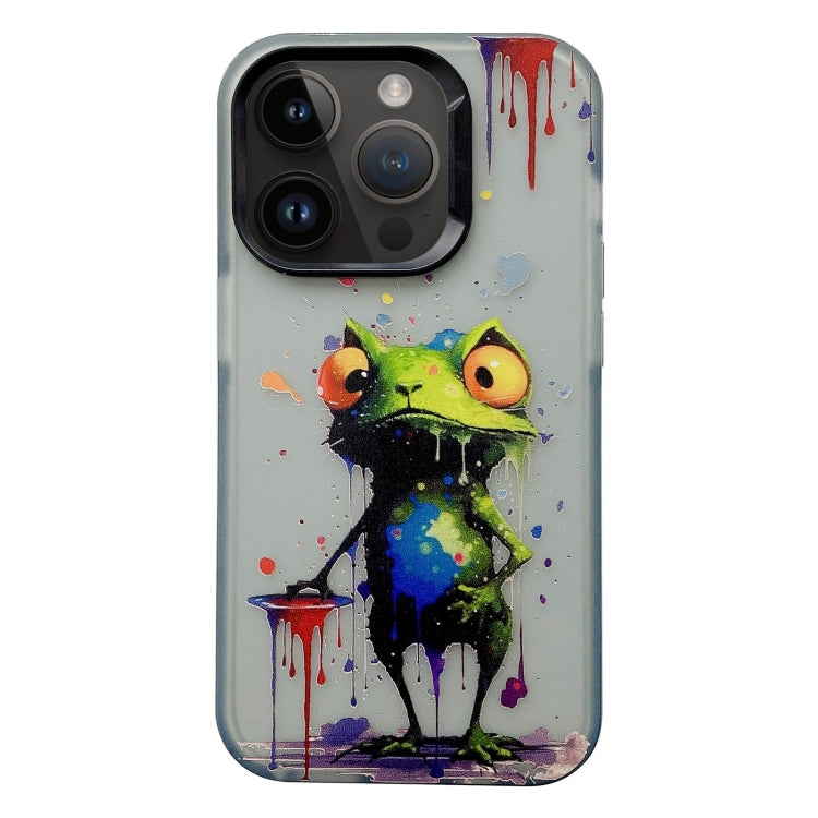 For iPhone 15 Pro Painted Color Ink Animals TPU Phone Case(Graffiti Frog) - HoMEdemic™ 