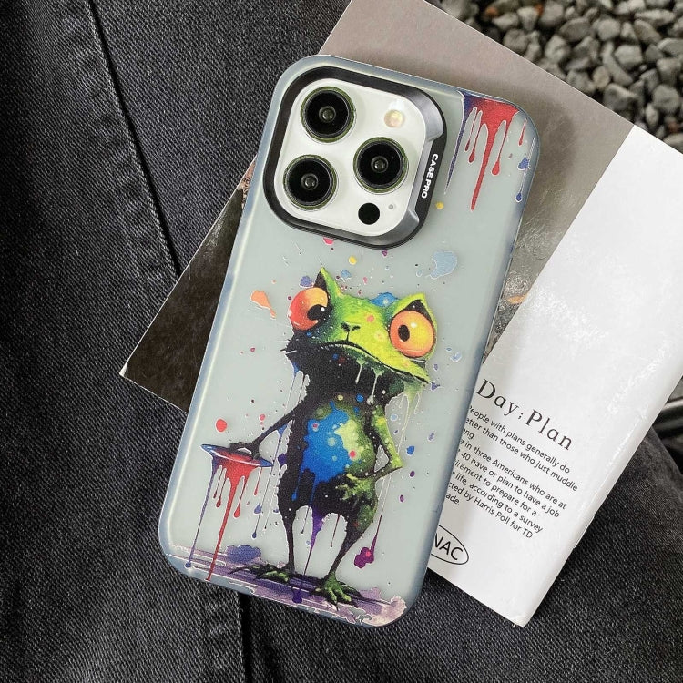 For iPhone 15 Pro Painted Color Ink Animals TPU Phone Case(Graffiti Frog) - HoMEdemic™ 