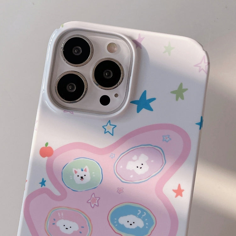 For iPhone 15 Pro Painted Pattern PC Phone Case(Starry Dogs) - HoMEdemic™ 
