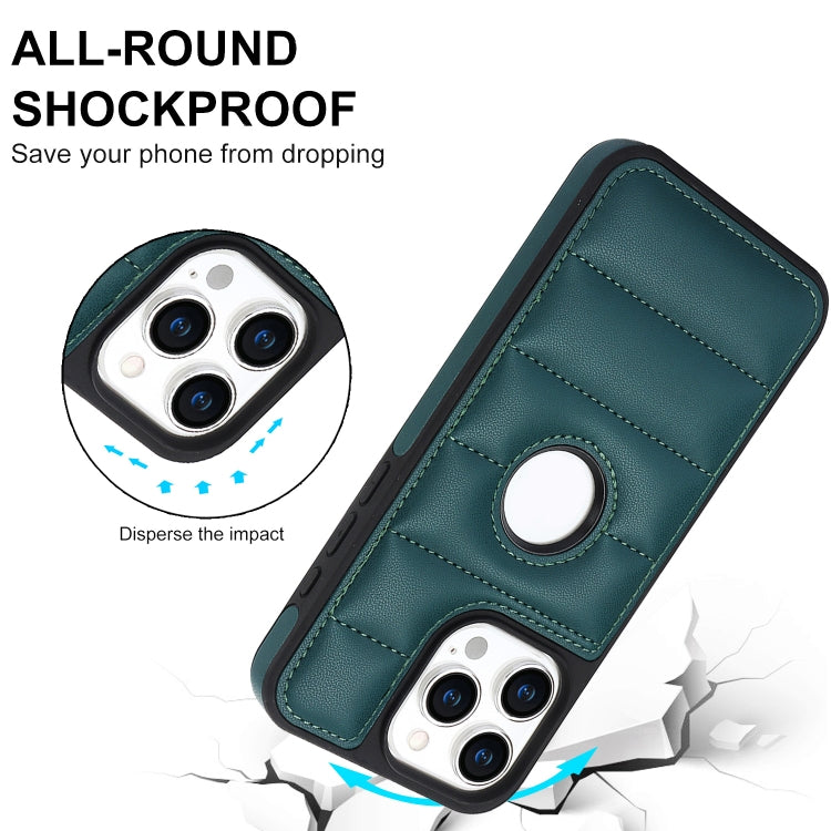 For iPhone 15 Pro Piano Key Hollow Cutout PU Phone Case(Green) - HoMEdemic™ 