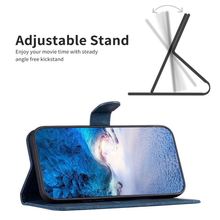 For iPhone 15 Pro Plaid Embossed Leather Phone Case(Blue) - HoMEdemic™ 