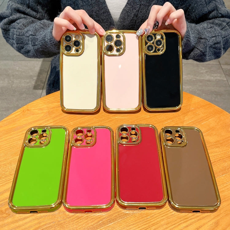 For iPhone 15 Pro Plating Emery PC Hybrid Silicone Phone Case(Pink) - HoMEdemic™ 
