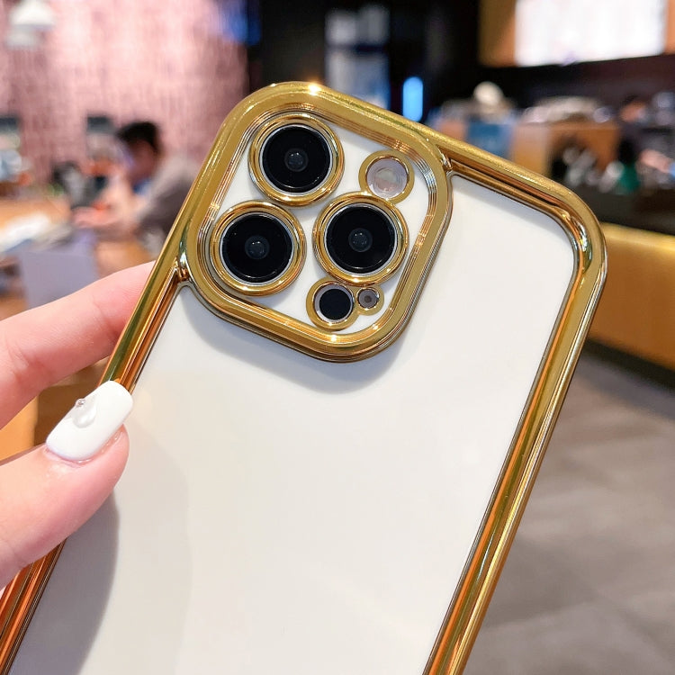 For iPhone 15 Pro Plating Emery PC Hybrid Silicone Phone Case(Rose Red) - HoMEdemic™ 