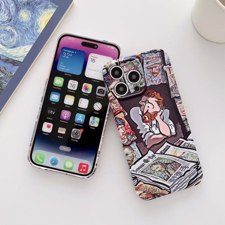For iPhone 15 Pro Precise Hole Oil Painting Glossy PC Phone Case(Tower) - HoMEdemic™ 
