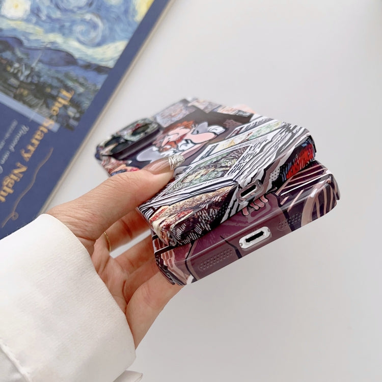 For iPhone 15 Pro Precise Hole Oil Painting Glossy PC Phone Case(Train) - HoMEdemic™ 