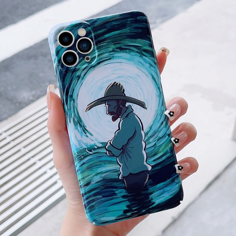 For iPhone 15 Pro Precise Hole Oil Painting Pattern PC Phone Case(Thinker) - HoMEdemic™ 