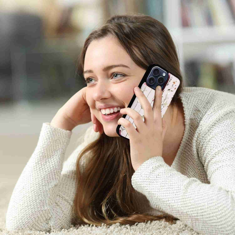 For iPhone 15 Pro Printed Double Buckle RFID Anti-theft Phone Case(Dried Flower World) - HoMEdemic™ 