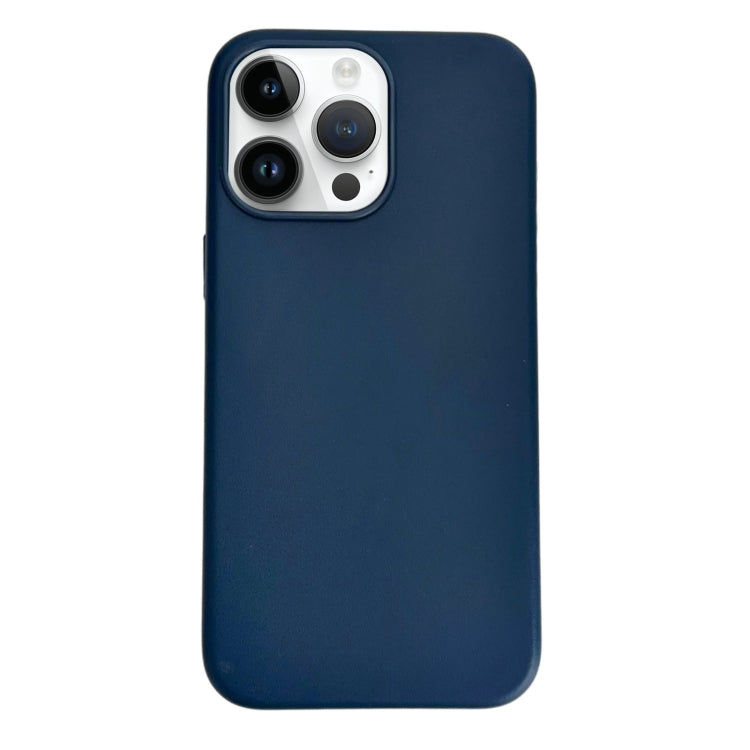 For iPhone 15 Pro Pure Color Leather Magsafe Magnetic Phone Case(Dark Blue) - HoMEdemic™ 