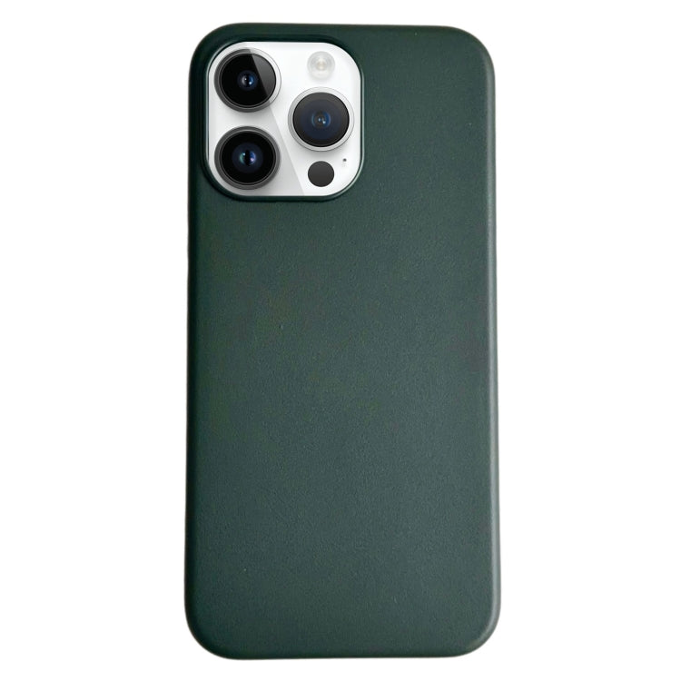 For iPhone 15 Pro Pure Color Leather Magsafe Magnetic Phone Case(Dark Green) - HoMEdemic™ 