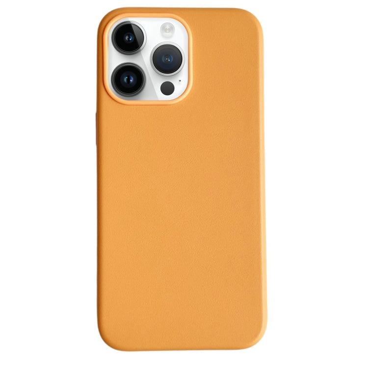 For iPhone 15 Pro Pure Color Leather Magsafe Magnetic Phone Case(Orange) - HoMEdemic™ 