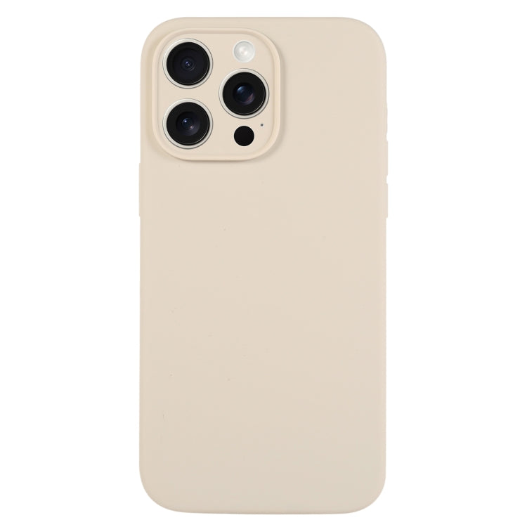For iPhone 15 Pro Pure Color Liquid Silicone Fine Pore Phone Case(Antique White) - HoMEdemic™ 