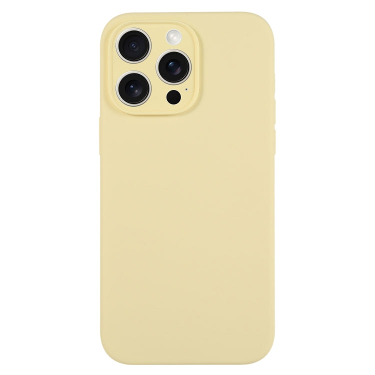 For iPhone 15 Pro Pure Color Liquid Silicone Fine Pore Phone Case(Creamy Yellow) - HoMEdemic™ 