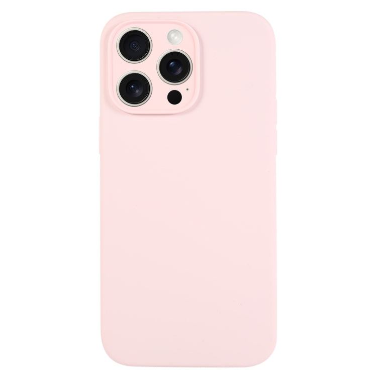For iPhone 15 Pro Pure Color Liquid Silicone Fine Pore Phone Case(Grey Pink) - HoMEdemic™ 