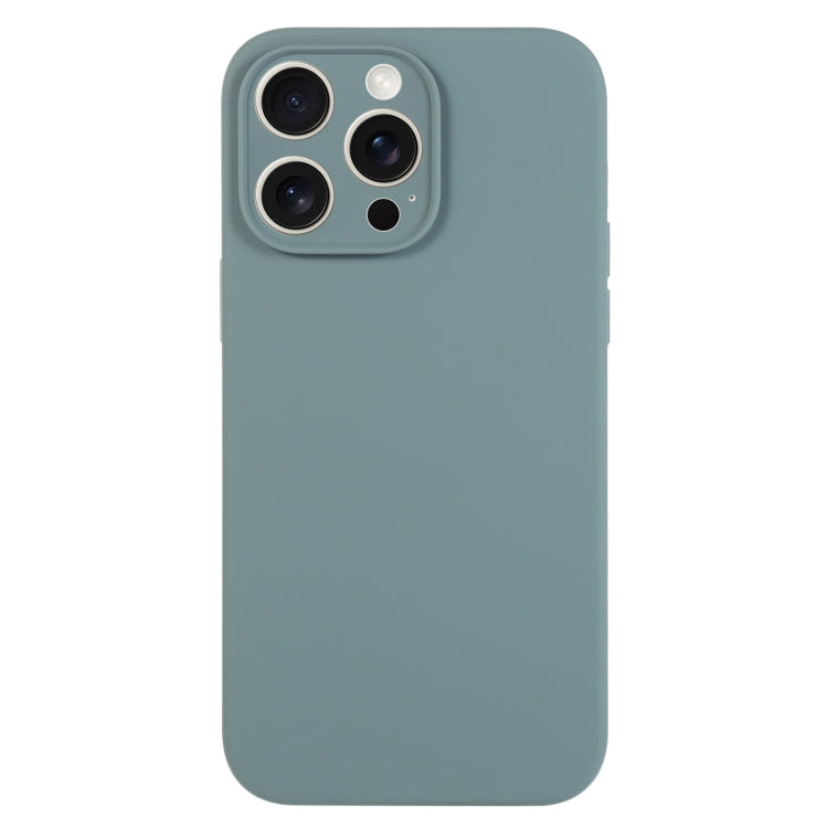For iPhone 15 Pro Pure Color Liquid Silicone Fine Pore Phone Case(Pine Needle Green) - HoMEdemic™ 