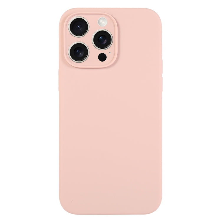 For iPhone 15 Pro Pure Color Liquid Silicone Fine Pore Phone Case(Sand Pink) - HoMEdemic™ 