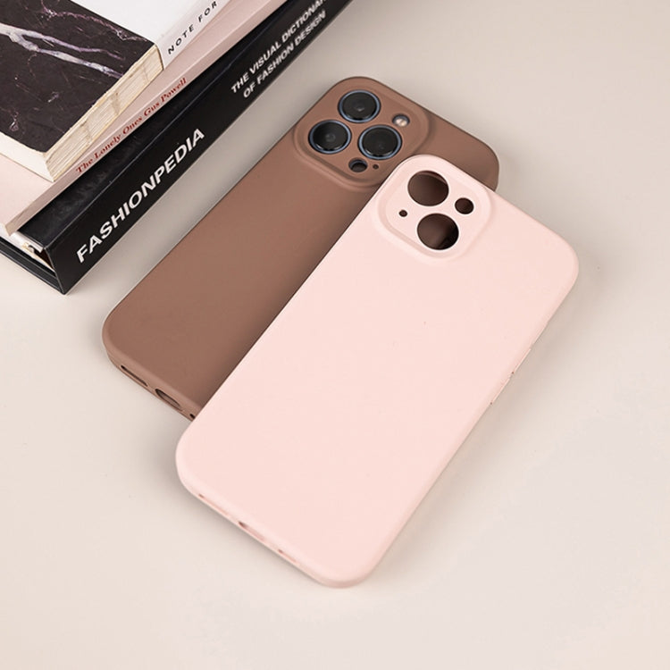 For iPhone 15 Pro Pure Color Liquid Silicone Fine Pore Phone Case(Sand Pink) - HoMEdemic™ 
