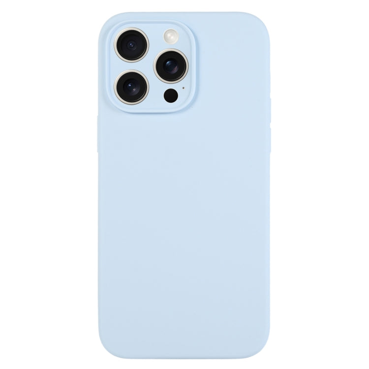 For iPhone 15 Pro Pure Color Liquid Silicone Fine Pore Phone Case(Sky Blue) - HoMEdemic™ 