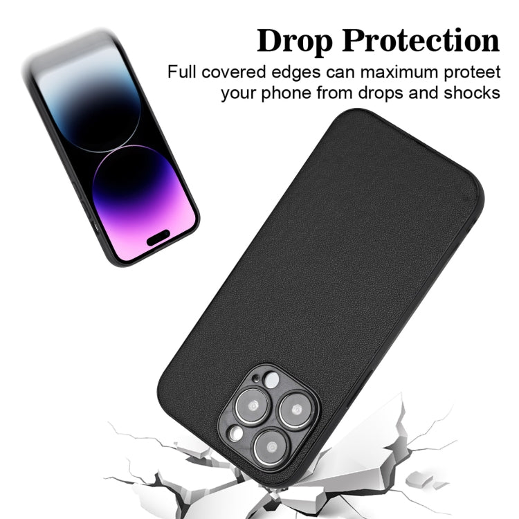 For iPhone 15 Pro R20 Leather Pattern Phone Single Case(Black) - HoMEdemic™ 