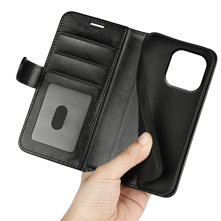 For iPhone 15 Pro R64 Texture Horizontal Flip Leather Phone Case(Black) - HoMEdemic™ 