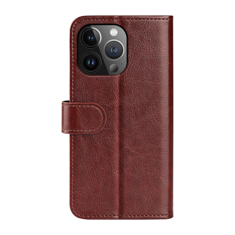 For iPhone 15 Pro R64 Texture Horizontal Flip Leather Phone Case(Brown) - HoMEdemic™ 