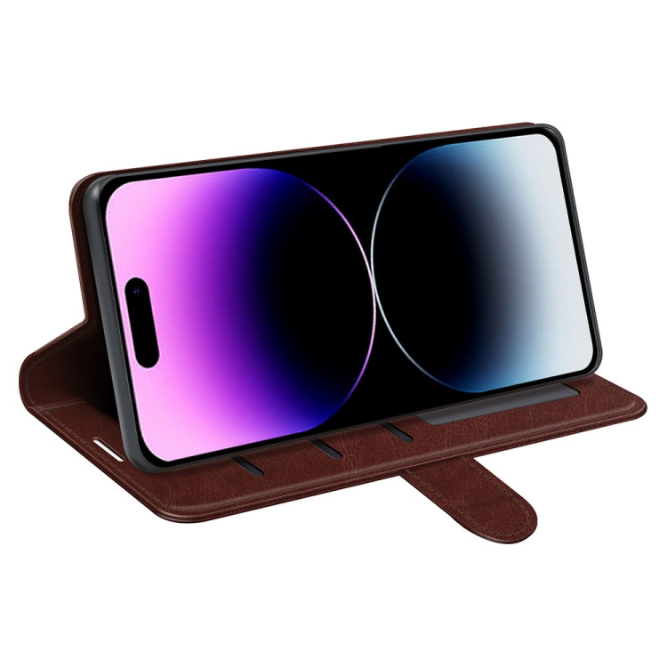 For iPhone 15 Pro R64 Texture Horizontal Flip Leather Phone Case(Brown) - HoMEdemic™ 