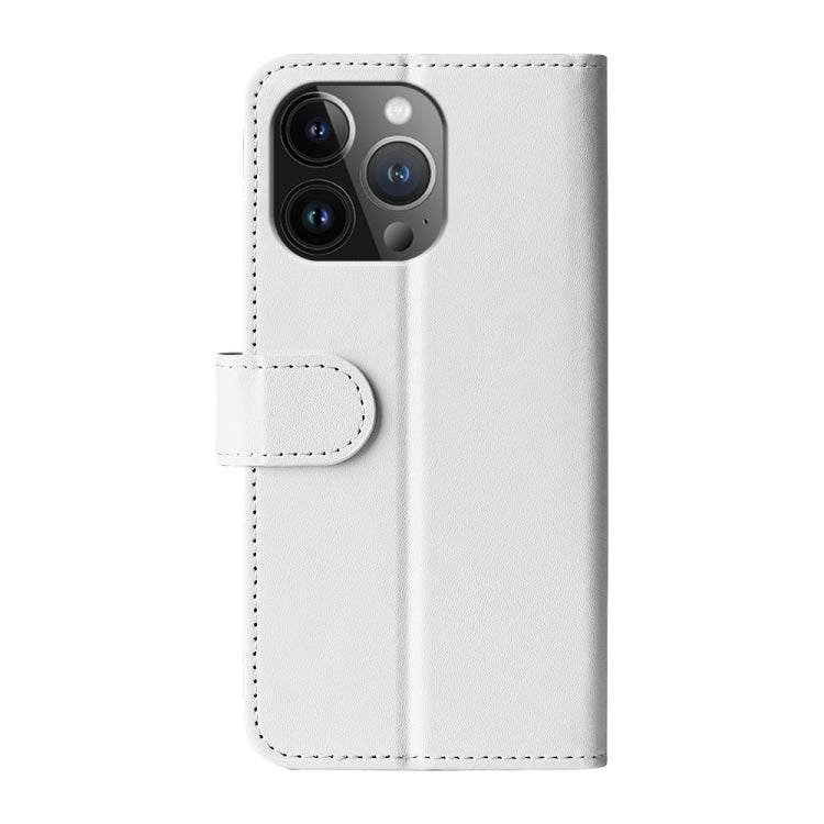 For iPhone 15 Pro R64 Texture Horizontal Flip Leather Phone Case(White) - HoMEdemic™ 