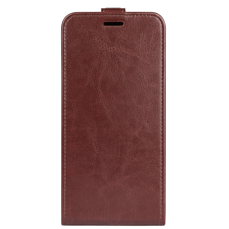 For iPhone 15 Pro R64 Texture Single Vertical Flip Leather Phone Case(Brown) - HoMEdemic™ 