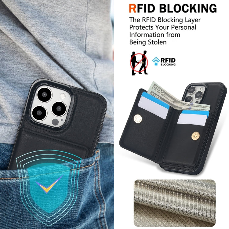 For iPhone 15 Pro RFID Anti-theft Card Ring Holder Phone Case(Black) - HoMEdemic™ 
