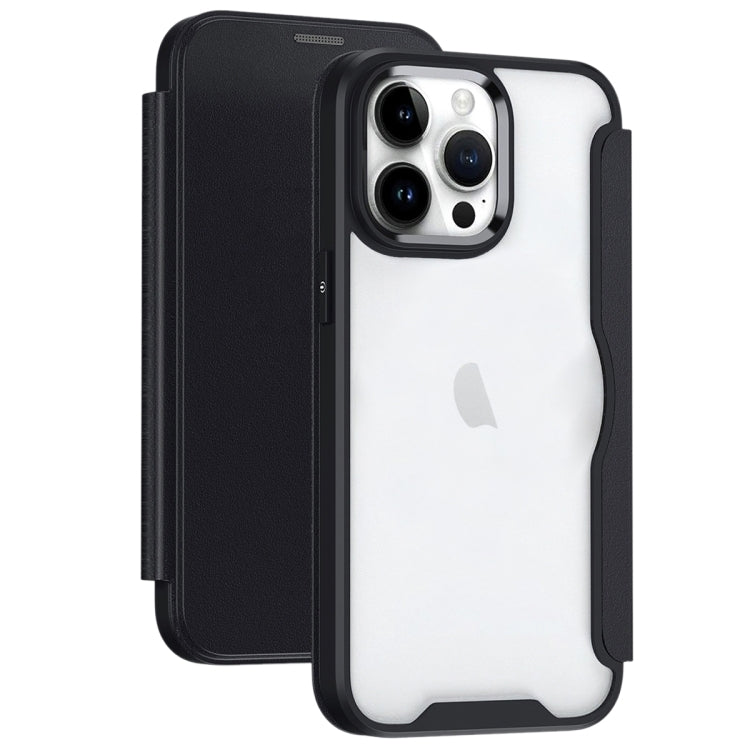 For iPhone 15 Pro RFID Blocking Adsorption Flip Leather Phone Case(Black) - HoMEdemic™ 