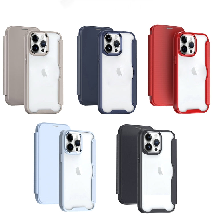 For iPhone 15 Pro RFID Blocking Adsorption Flip Leather Phone Case(Dark Blue) - HoMEdemic™ 