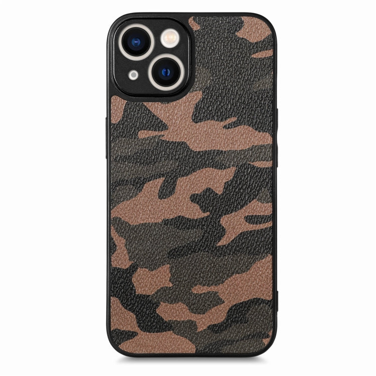 For iPhone 15 Pro Retro Camouflage Leather Back Phone Case(Brown) - HoMEdemic™ 