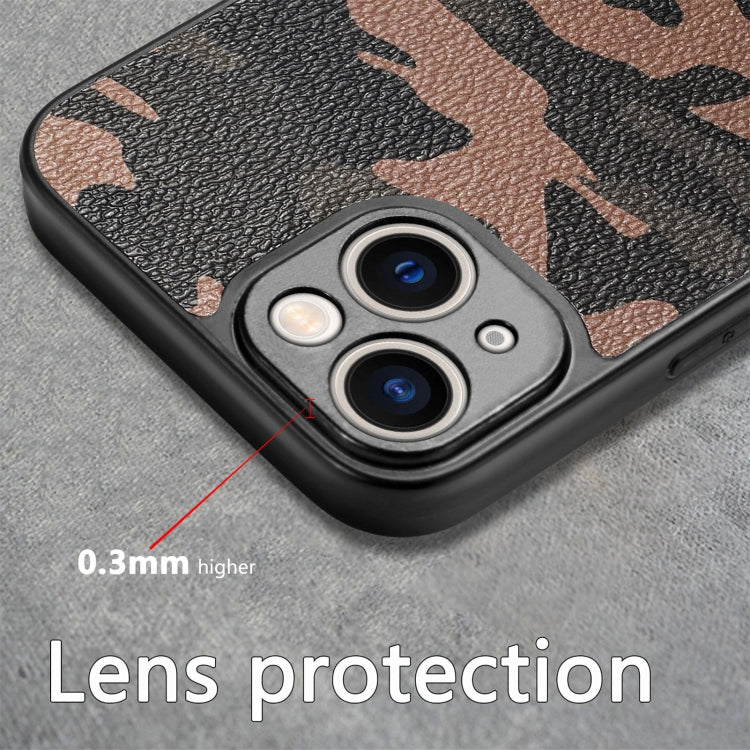 For iPhone 15 Pro Retro Camouflage Leather Back Phone Case(Brown) - HoMEdemic™ 