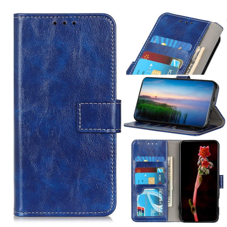 For iPhone 15 Pro Retro Crazy Horse Texture Horizontal Flip Leather Phone Case(Blue) - HoMEdemic™ 