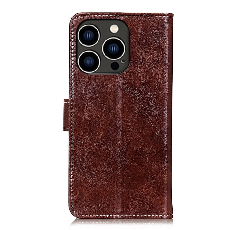 For iPhone 15 Pro Retro Crazy Horse Texture Horizontal Flip Leather Phone Case(Brown) - HoMEdemic™ 