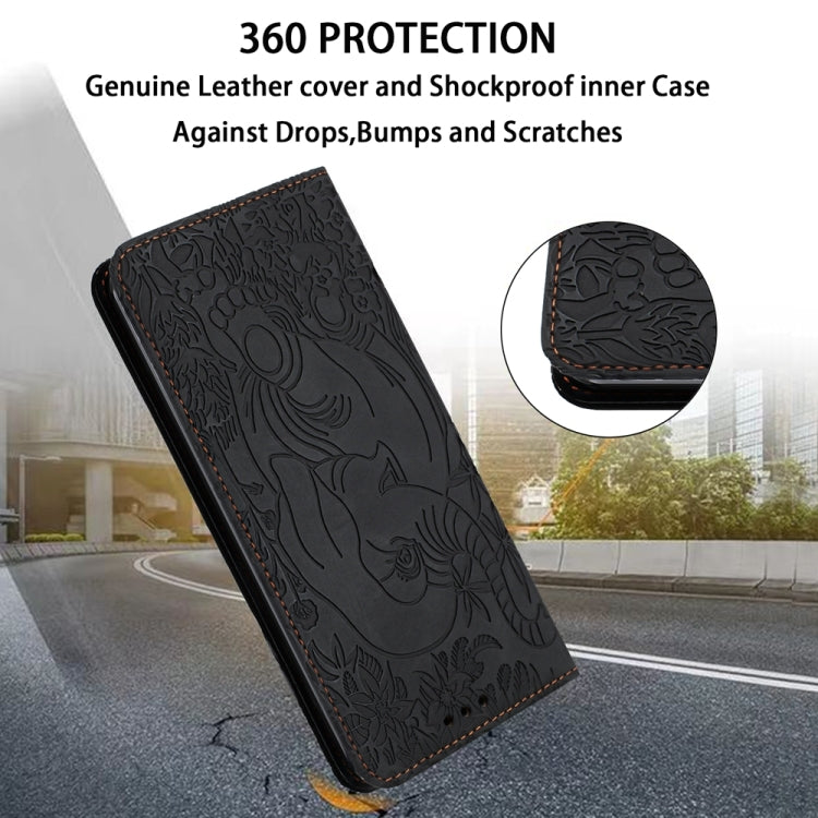For iPhone 15 Pro Retro Elephant Embossed Leather Phone Case(Black) - HoMEdemic™ 