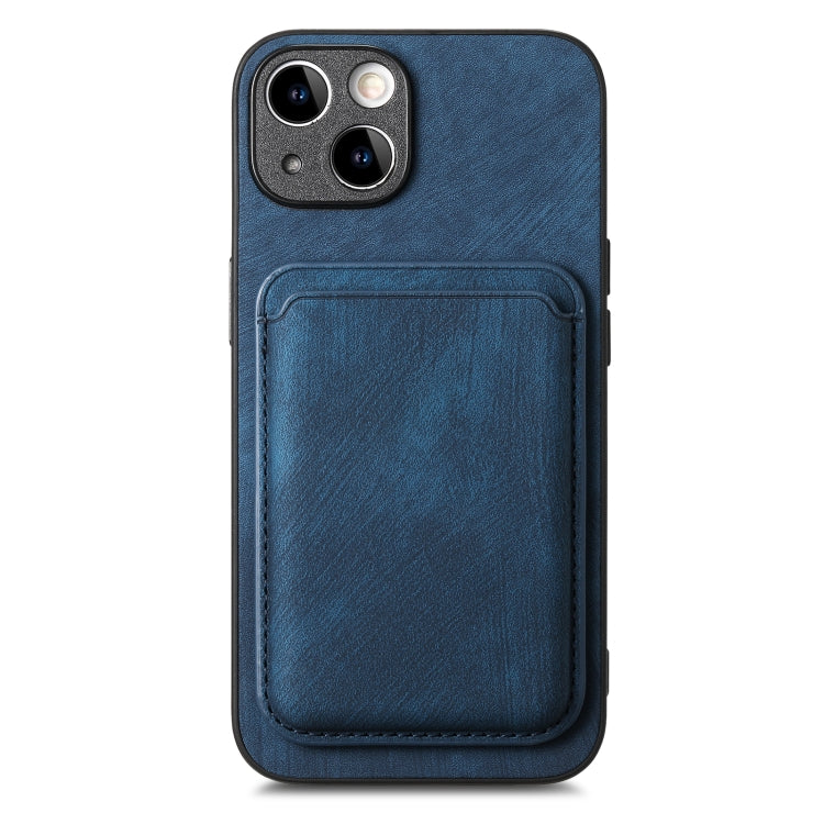 For iPhone 15 Pro Retro Leather Card Bag Magnetic Phone Case(Blue) - HoMEdemic™ 