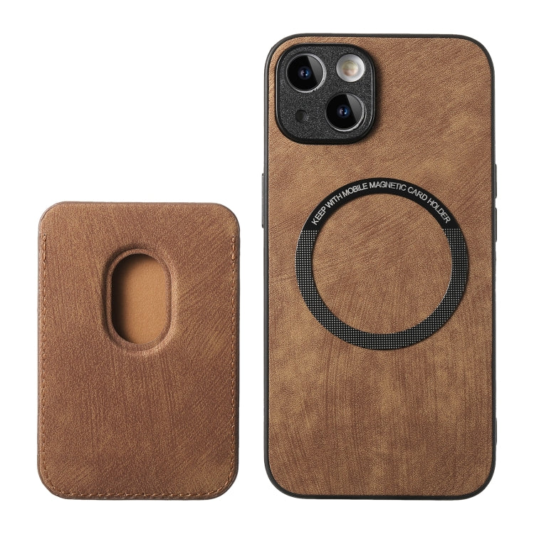 For iPhone 15 Pro Retro Leather Card Bag Magnetic Phone Case(Brown) - HoMEdemic™ 