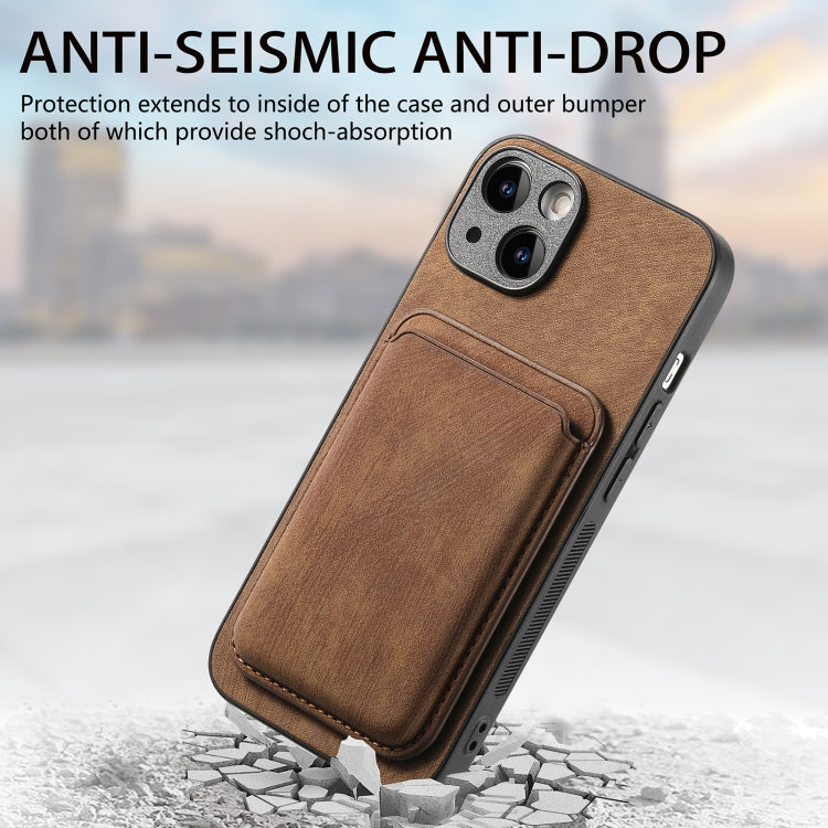 For iPhone 15 Pro Retro Leather Card Bag Magnetic Phone Case(Brown) - HoMEdemic™ 