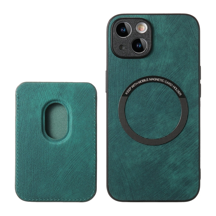 For iPhone 15 Pro Retro Leather Card Bag Magnetic Phone Case(Green) - HoMEdemic™ 