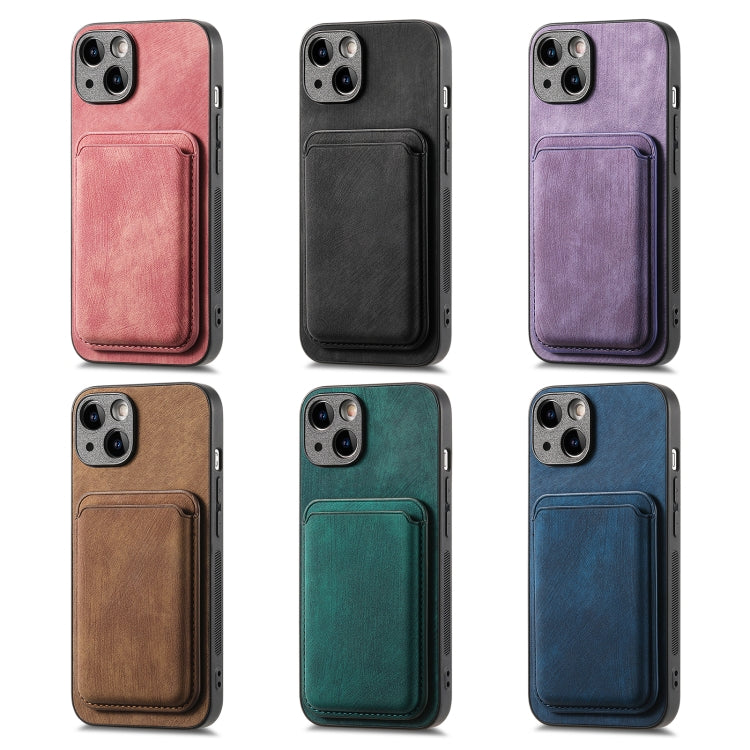 For iPhone 15 Pro Retro Leather Card Bag Magnetic Phone Case(Pink) - HoMEdemic™ 