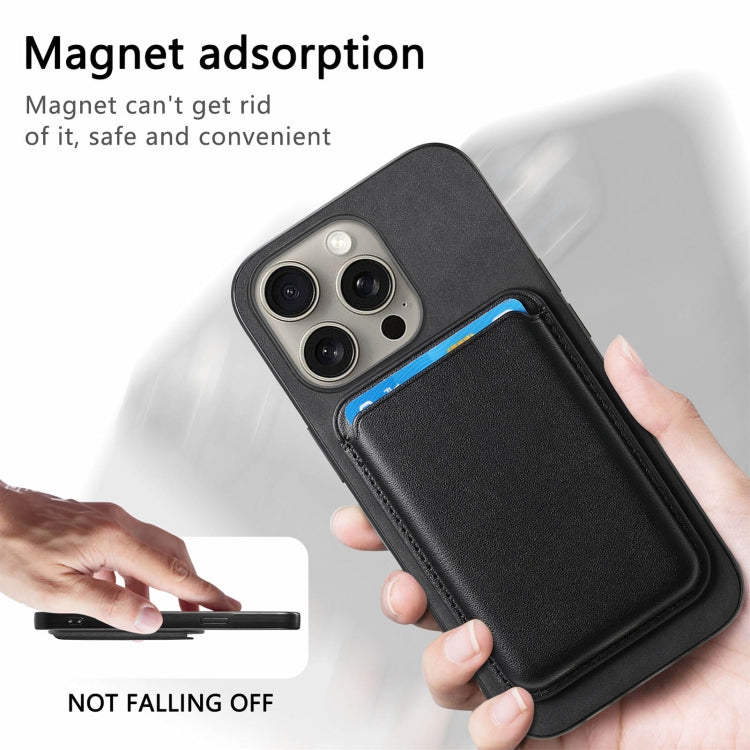 For iPhone 15 Pro Retro Magsafe Card Bag PU Back Cover Phone Case(Black) - HoMEdemic™ 