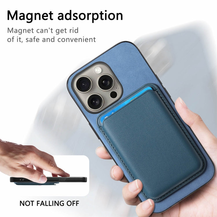 For iPhone 15 Pro Retro Magsafe Card Bag PU Back Cover Phone Case(Blue) - HoMEdemic™ 