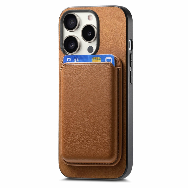 For iPhone 15 Pro Retro Magsafe Card Bag PU Back Cover Phone Case(Brown) - HoMEdemic™ 