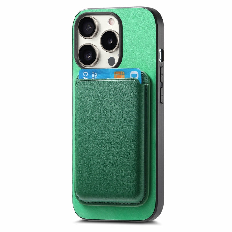 For iPhone 15 Pro Retro Magsafe Card Bag PU Back Cover Phone Case(Green) - HoMEdemic™ 