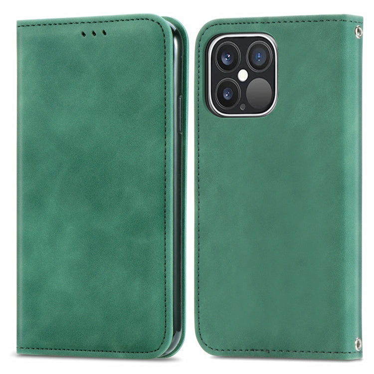 For iPhone 15 Pro Retro Skin Feel Magnetic Flip Leather Phone Case(Green) - HoMEdemic™ 