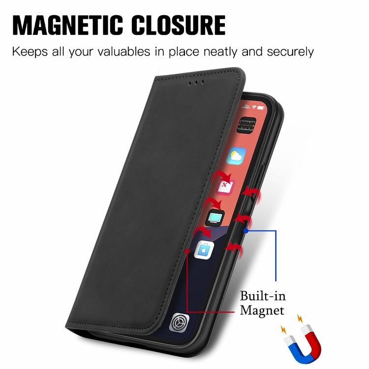 For iPhone 15 Pro Retro Skin Feel Magnetic Leather Phone Case(Black) - HoMEdemic™ 