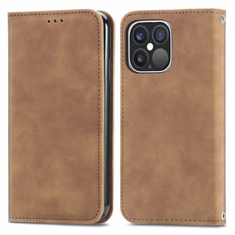 For iPhone 15 Pro Retro Skin Feel Magnetic Leather Phone Case(Brown) - HoMEdemic™ 