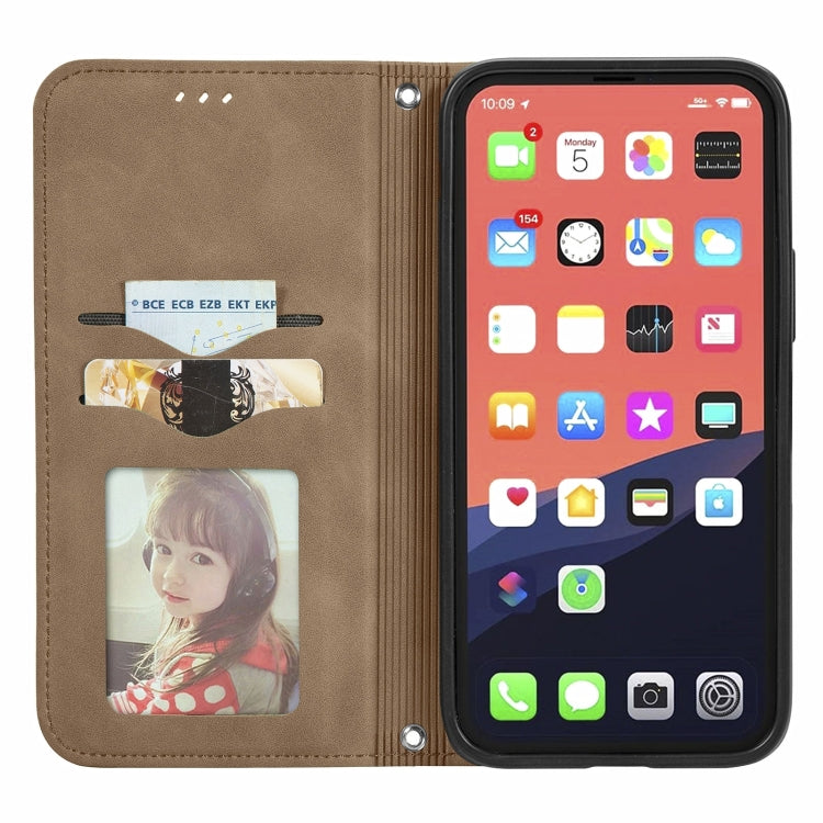 For iPhone 15 Pro Retro Skin Feel Magnetic Leather Phone Case(Brown) - HoMEdemic™ 